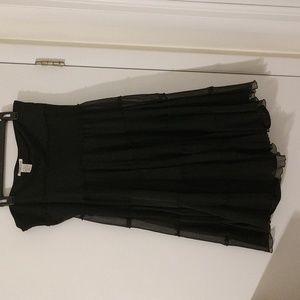 Notations Polyester Layered Black Midi Skirt Size XL